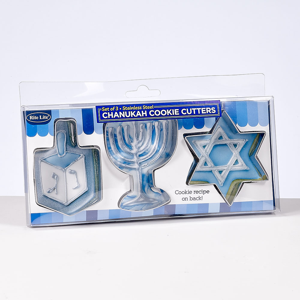 Set of 3 Chanukah Stainless Steel Cookie Cutters