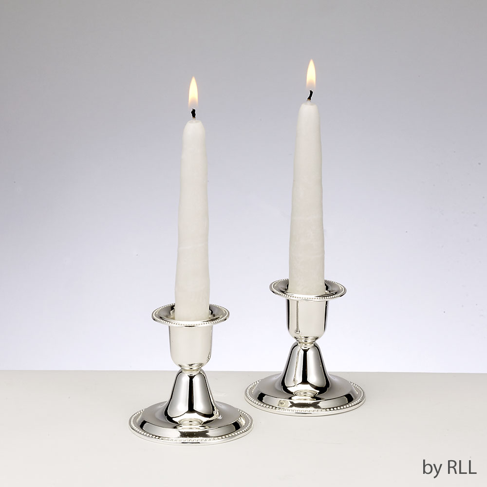 Set of 2 Silverplated Candlesticks, 2.5" High