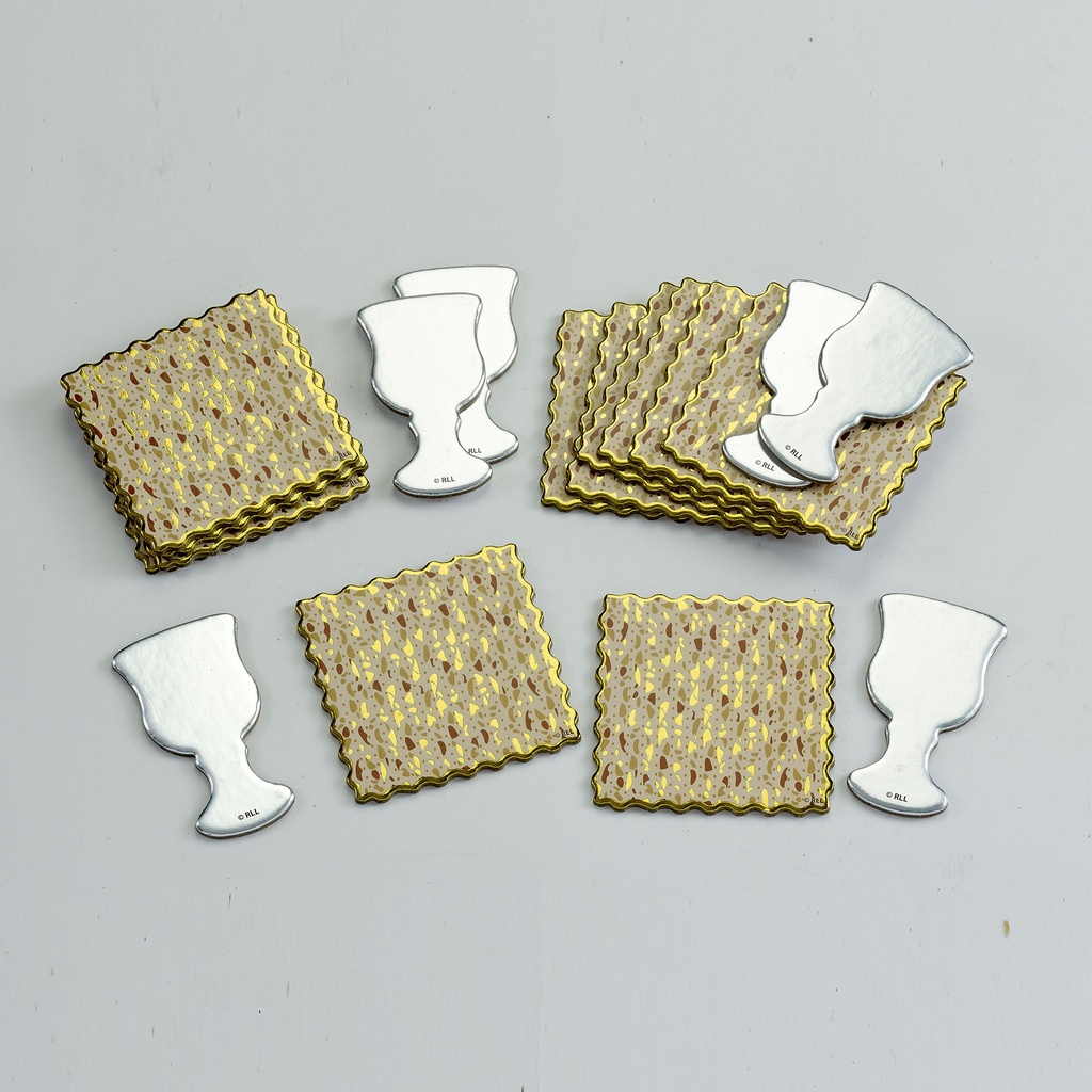 Passover Tablescatters,12 Foiled Matzah,6 Foiled Cups