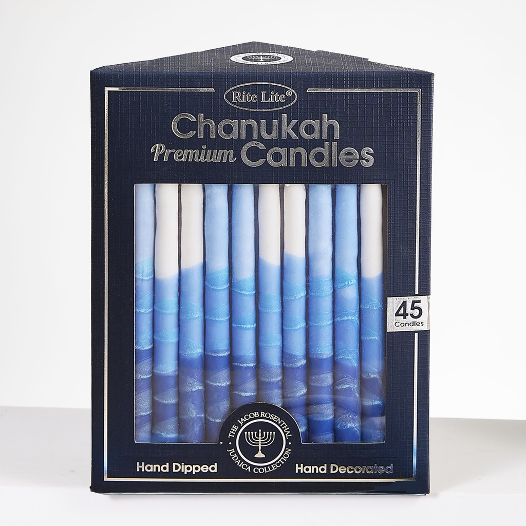 Premium Chanukah Candles, Hand Crafted, Blue & White