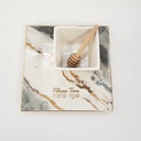 Square Shaped Porcelain Apple & Honey Dish Set