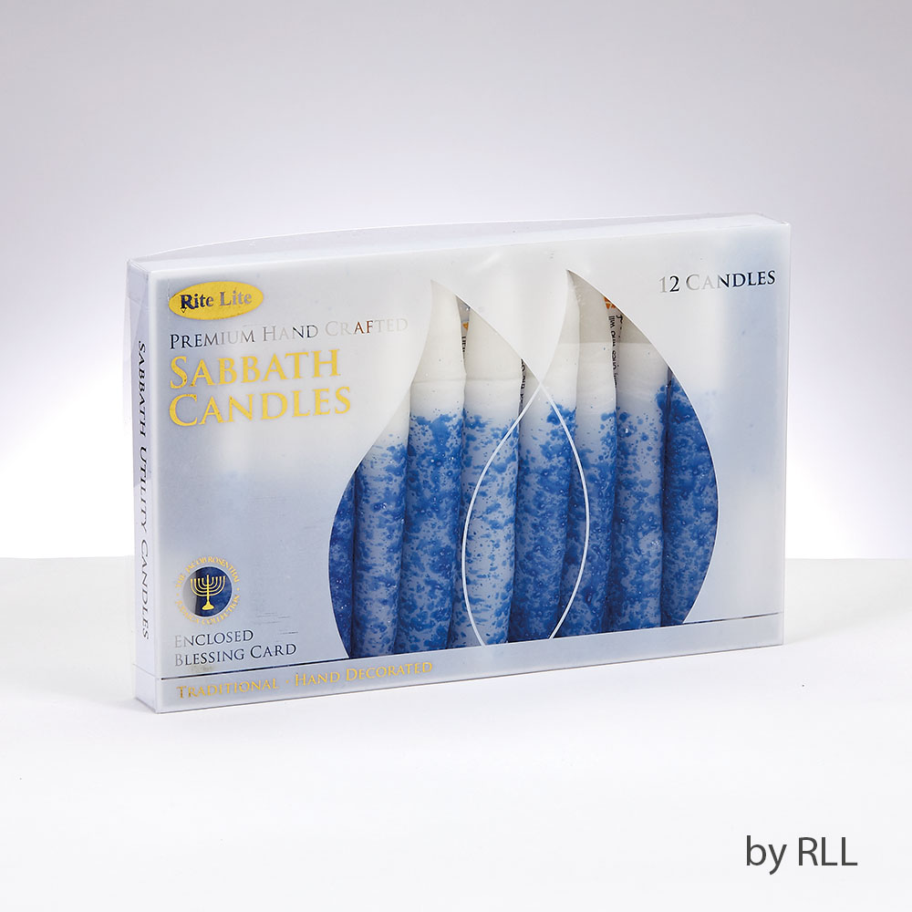 Premium Blue/White Shabbat  & Holiday Candles