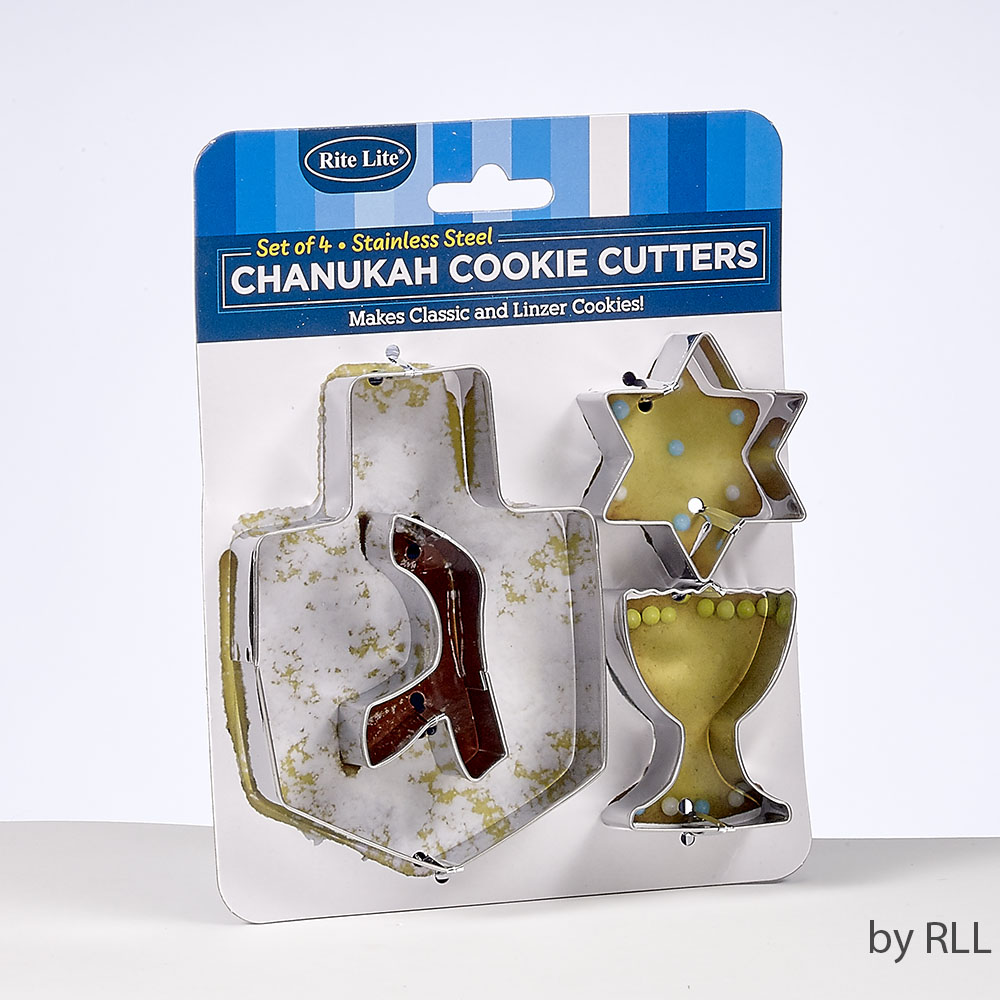 Set of 4 Chanukah Stainless Steel Cookie Cutters