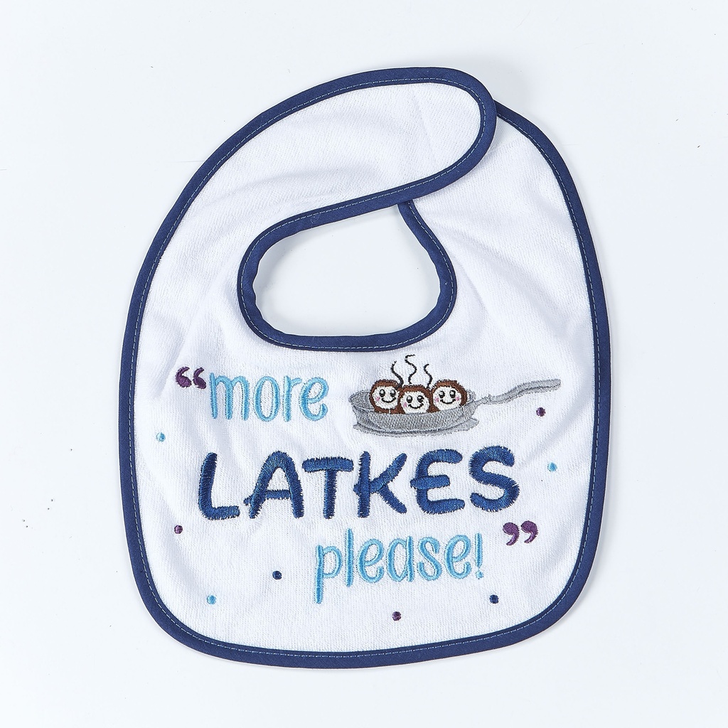 More Latkes Please Chanukah Bib 