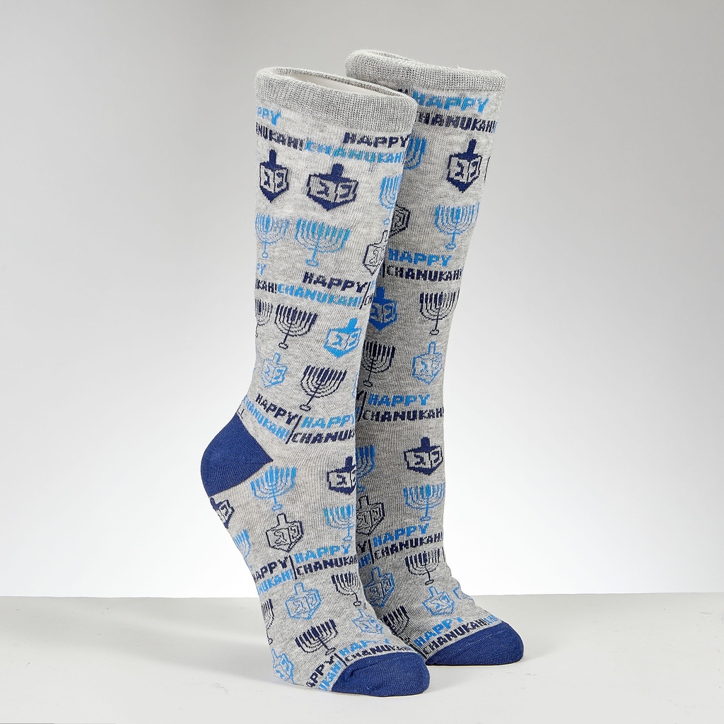 Happy Chanukah Adult Crew Socks 