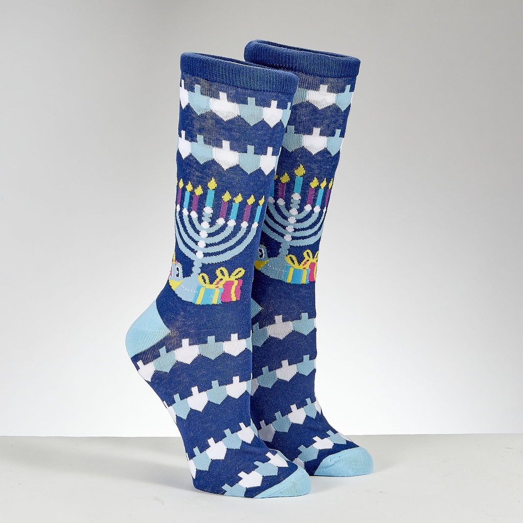 Ugly Sweater Chanukah Adult Crew Socks