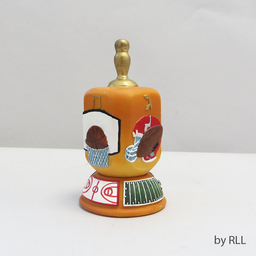 Brown Polystone Sports Dreidel & Stand