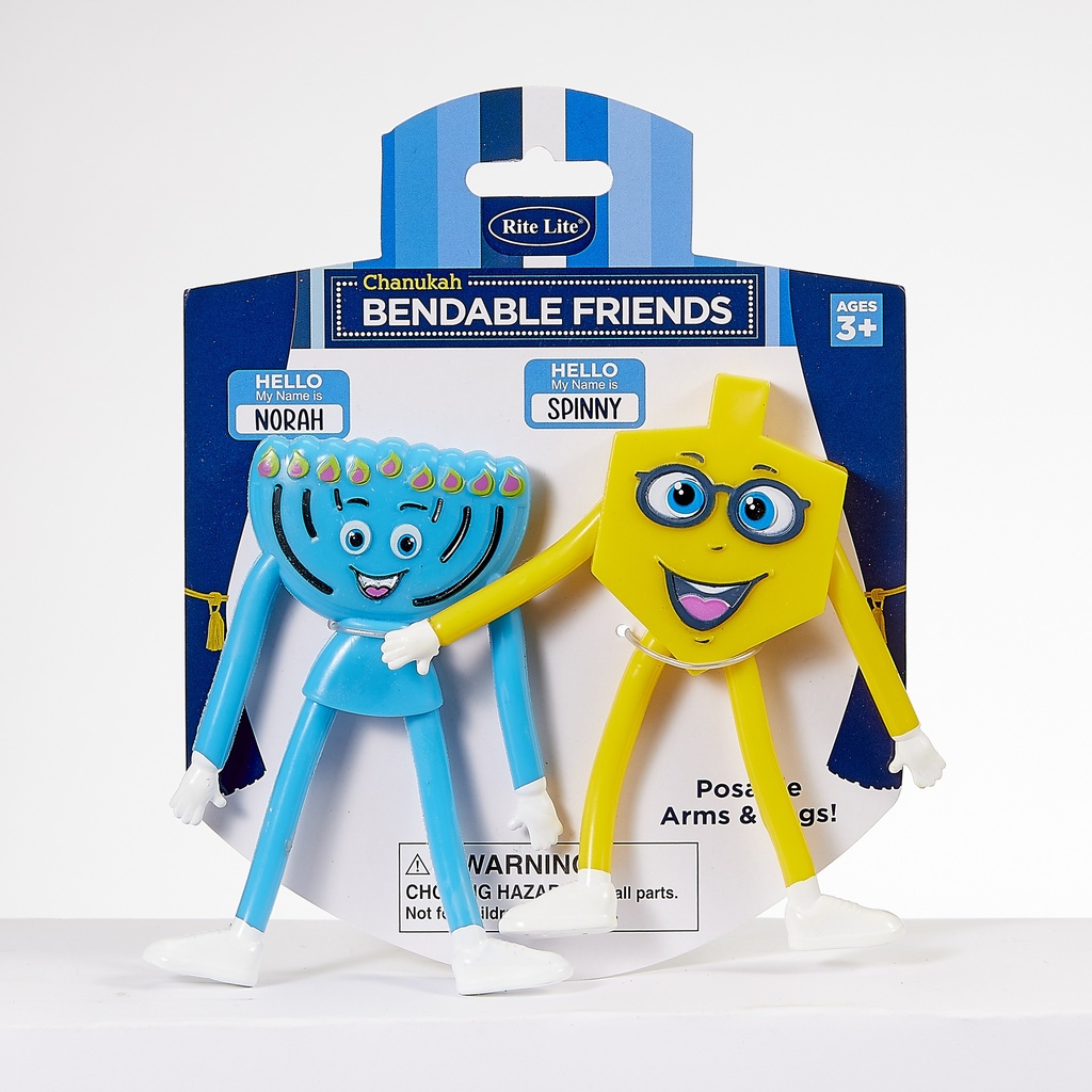 Bendable Chanukah Friends - Dreidel and Menorah Set