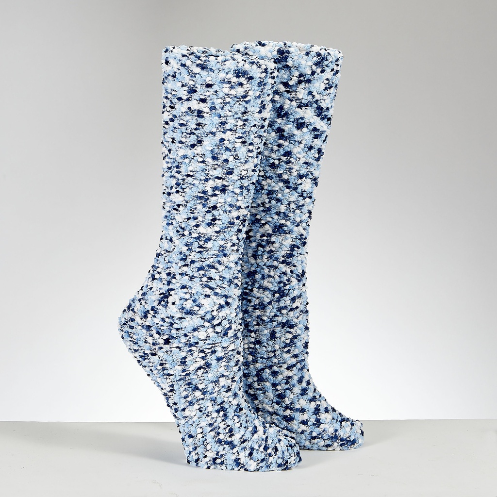 Chanukah Cozy Slipper Socks "Blue Popcorn"  - Adult