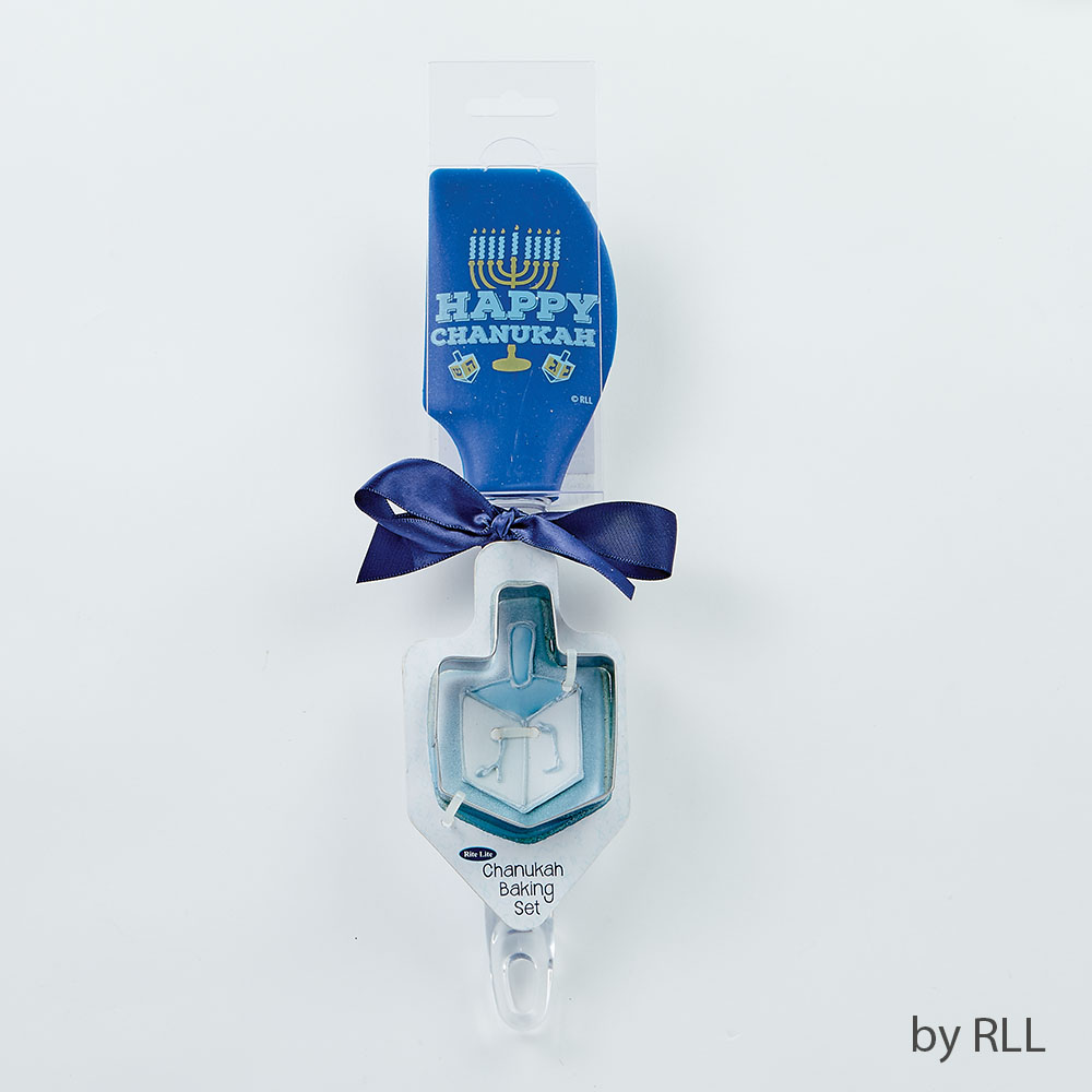 Chanukah Set:Silicone Spatula,Dreidel S/S Cookie Cutter