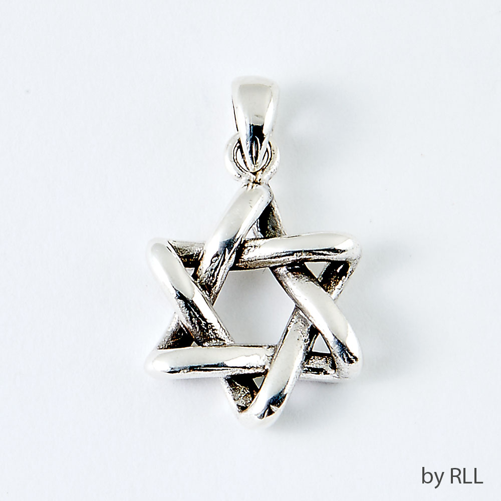 3/4" H Sterling Silver Star of David Pendant 