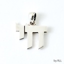 3/4"  Sterling Silver Modern Chai Pendant
