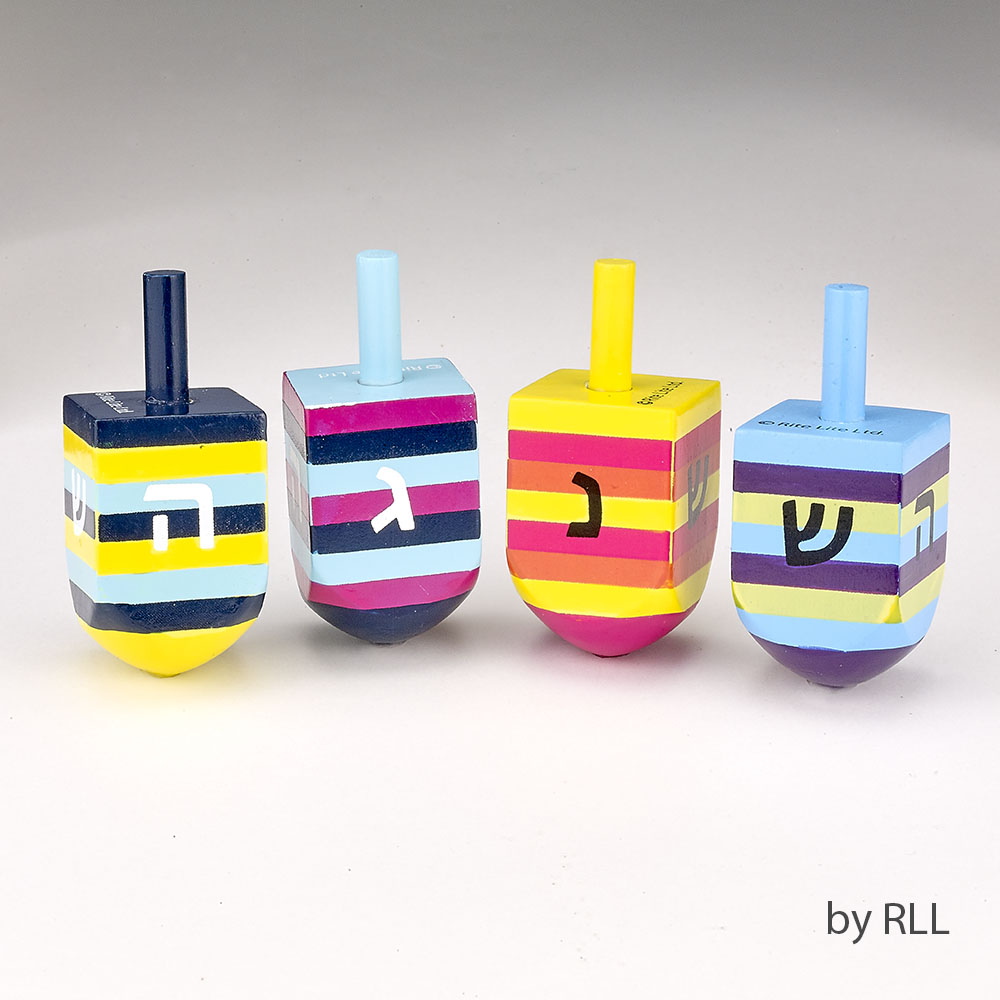 Striped Multicolor Hand Painted Dreidels