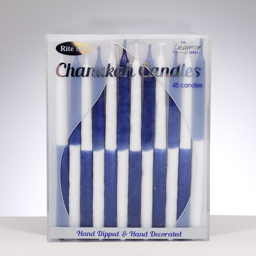 Decor Candles, Two-Tone Blue & White 