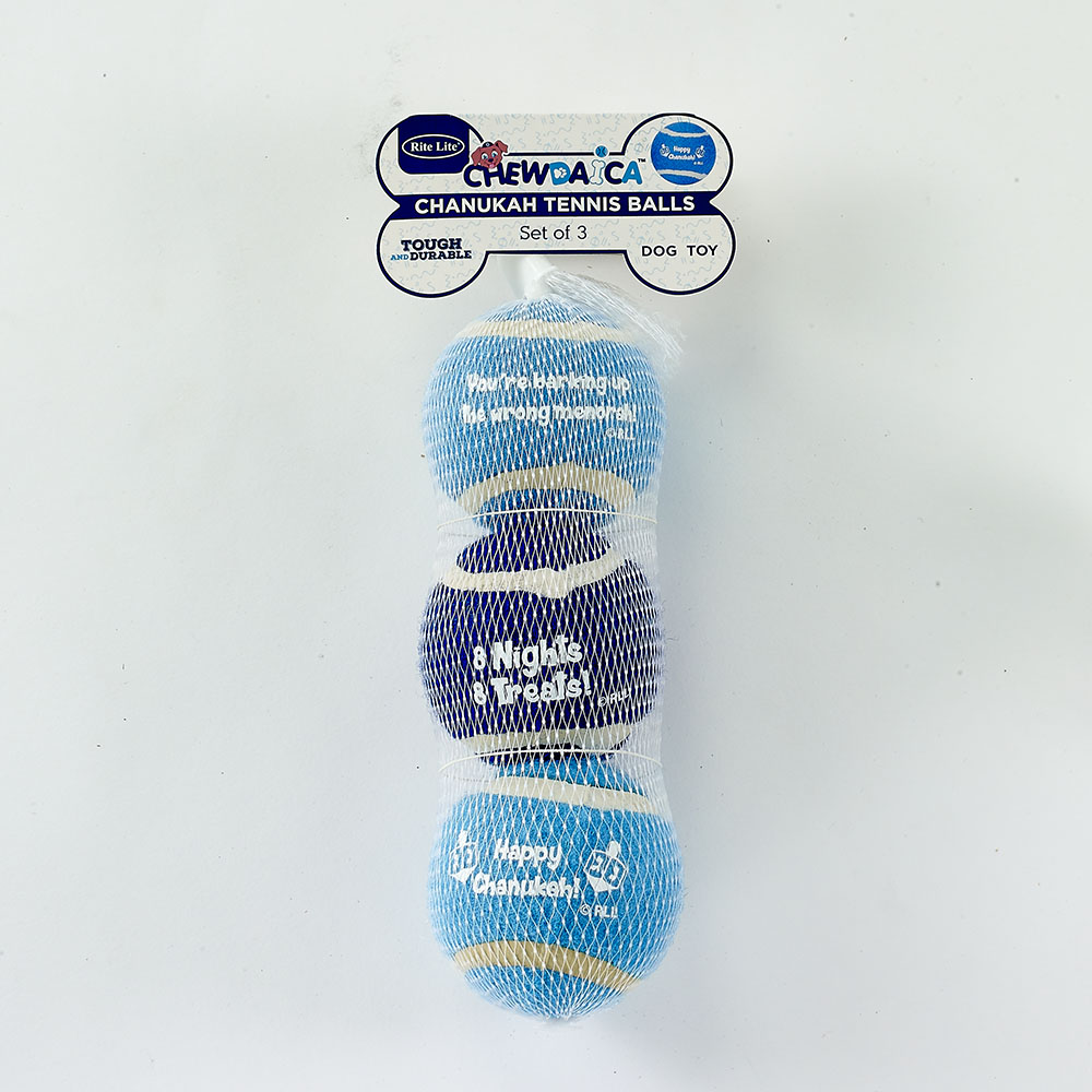 Chewdaica™ Set of 3 Chanukah Dog Tennis Balls