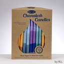 Pure Vegetable Wax Chanukah Candles-Tricolor Multi