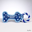 Chewdaica™ Chanukah Bone Squeaky Dog Toy 