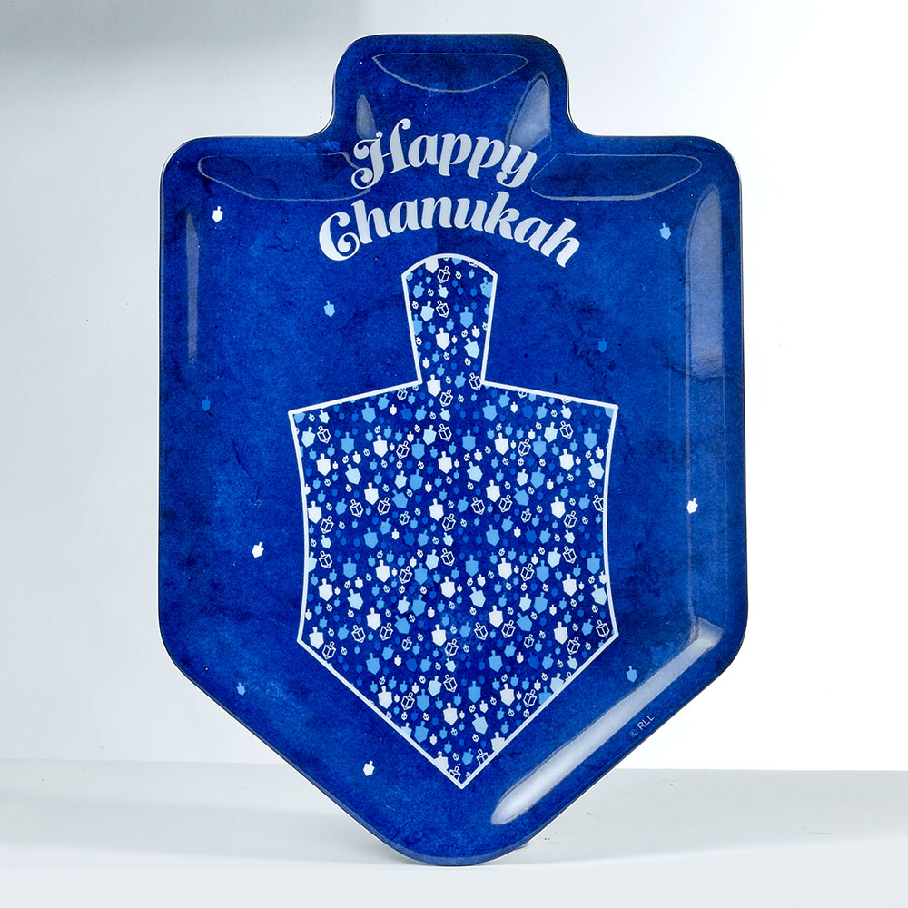 Chanukah Mosaic  Dreidel Shaped Melamine Serving Tray