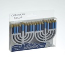 Chanukah Tablescatters, 12 Foiled & Glittered Menorahs
