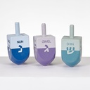 3 Lg Colorblock Handpainted Wood Dreidels,in Simplicity