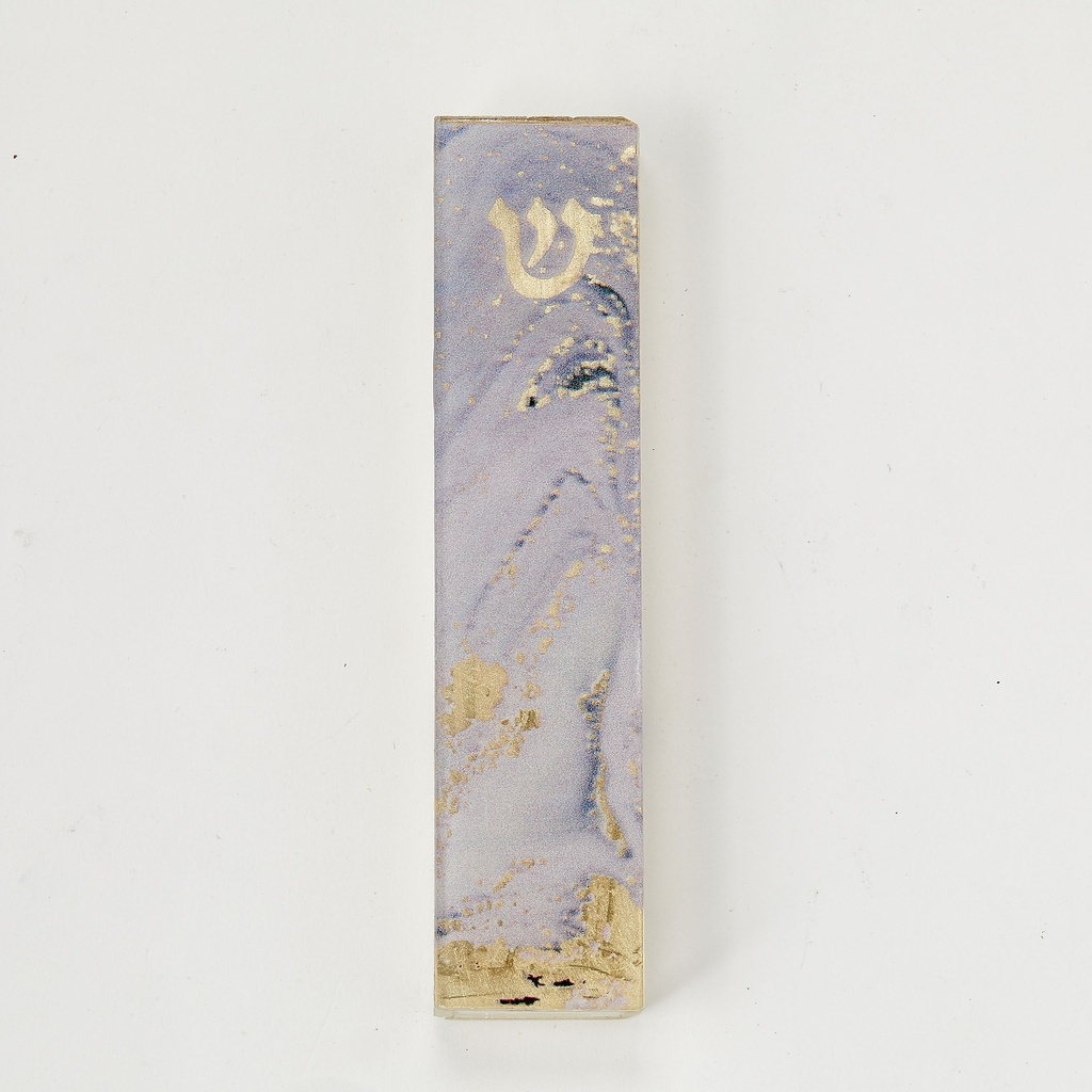 Lilac Marble Art Glass Mezuzah