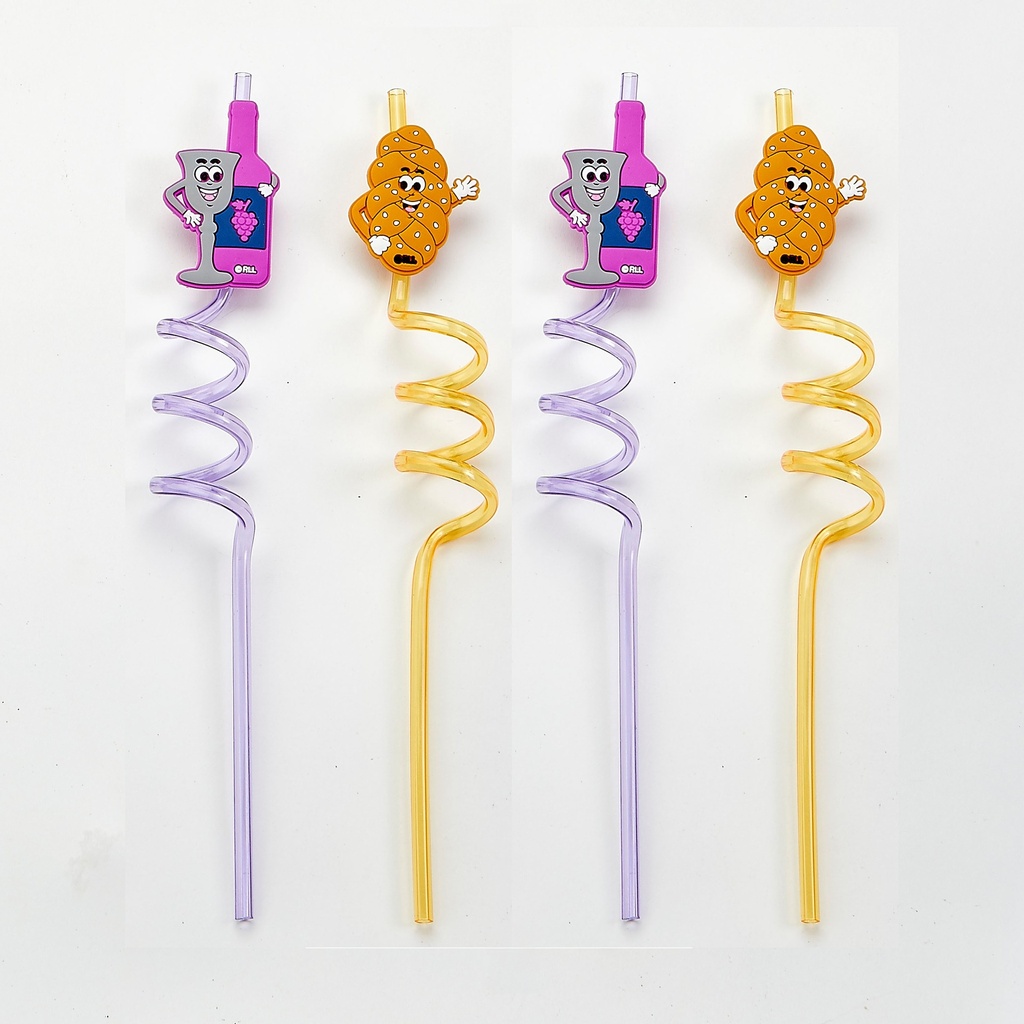 Set of 4 Shabbat Fun Straws