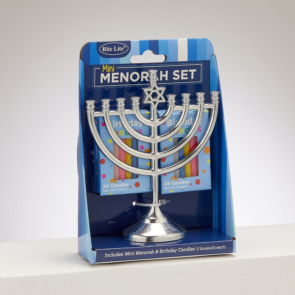 Mini Menorah Set - Menorah and 48  Birthday Candles