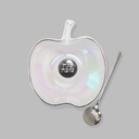 Apple Shaped Glass Honey Dish
