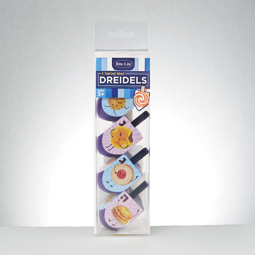 Large Hand-painted Whimsical Foods Wood Dreidels