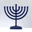Traditional Hammered Menorah - Navy Matte Finish