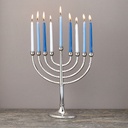 Silvertone Classic Elegance Menorah with Hammered Accents