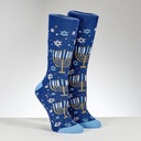 Metallic Menorahs Cozy Adult Slipper Socks