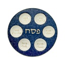 Classic Ceramic Seder Plate With Gold Accents