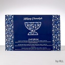 Chanukah Mosaic Tempered Glass Drip Menorah Tray