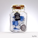Jar Of Dreidels, 25 Metallic Silver/Blue Dreidels