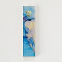 Blue Marble Art Glass Mezuzah
