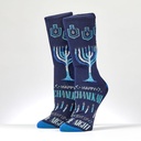 Chanukah Socks With Fuzzy Menorah, Adult Size, Gift Box